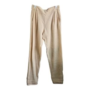 Errant Cream Relaxed Fit Track Pants with Pleats, Small